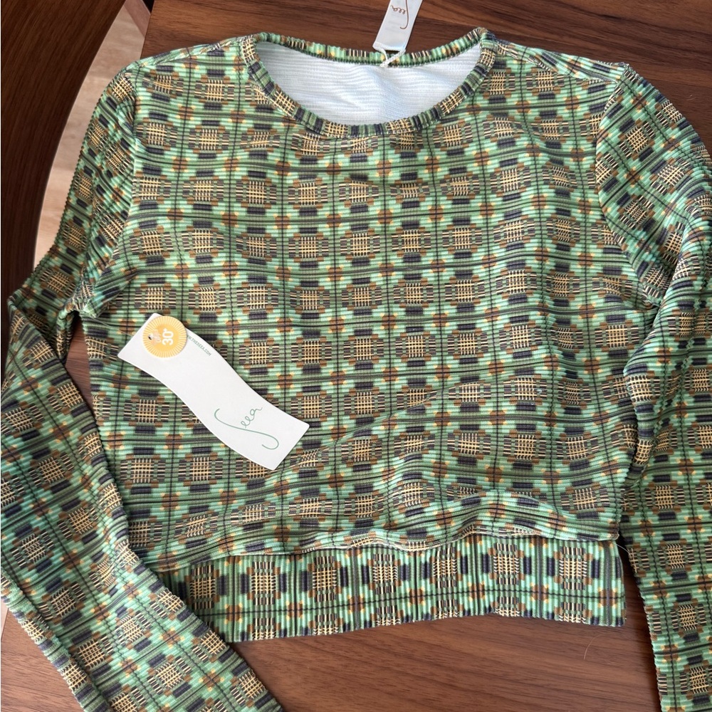 Seea Palomar crop rash guard top green S